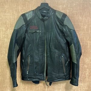Harley Davidson Mens Exhort Mid-Weight Buffalo Leather Layered Jacket